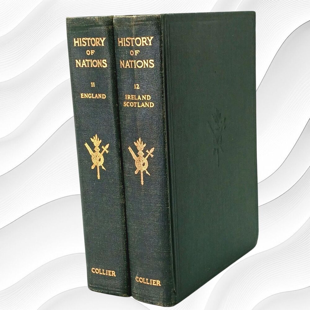 History of Nations Set 2 Books #11 England & 12 Ireland/Scotland 1928 Hardcovers